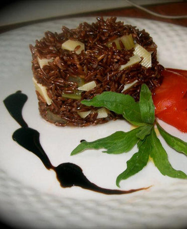 foto ricetta Sformato di riso rosso con porro e provola 