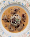 foto ricetta Riso con crema di borlotti e con rosette d'agnello 