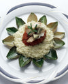 foto ricetta Risotto allo zafferano, fonduta di taleggio e coniglio 