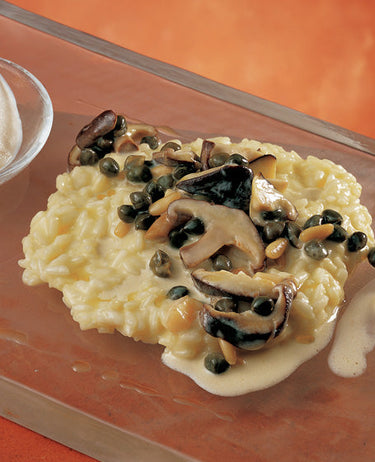 foto ricetta Riso con funghi Mousseron, midollo di bue e sorbetto al Martini 