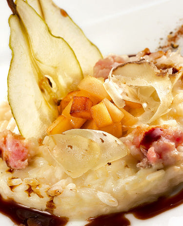 foto ricetta Risotto mantecato con toma e pere alle spezie 