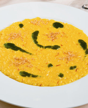 foto ricetta Risotto allo zafferano con sugo di coriandolo fresco 
