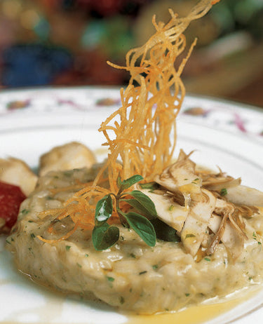 foto ricetta Risotto con pinne di rombo e insalatina di carciofi ai capperi 