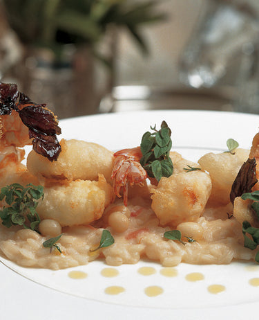 foto ricetta Riso e fagioli zolfini con fritto di pesce e crostacei mantecato all'origano 