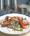 SEAFOOD RISOTTO WITH BASIL SAUCE 