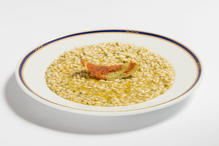 foto ricetta Risotto Gran Riserva Gallo al brodo di cappone, con marroni e cacio fresco 