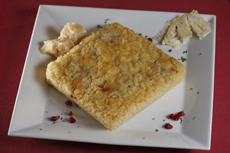 RISOTTO A LOS 4 QUESOS GRATINADO 