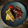 PAN SEARED TROUT WITH HARISSA AND BLACK NERO RICE 