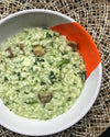 Risotto con cime di rapa, pannerone e castagne 