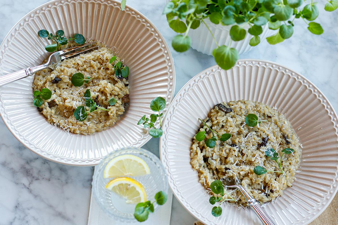 Risotto Funghi mit gebratenen Balsamico-Pilzen 
