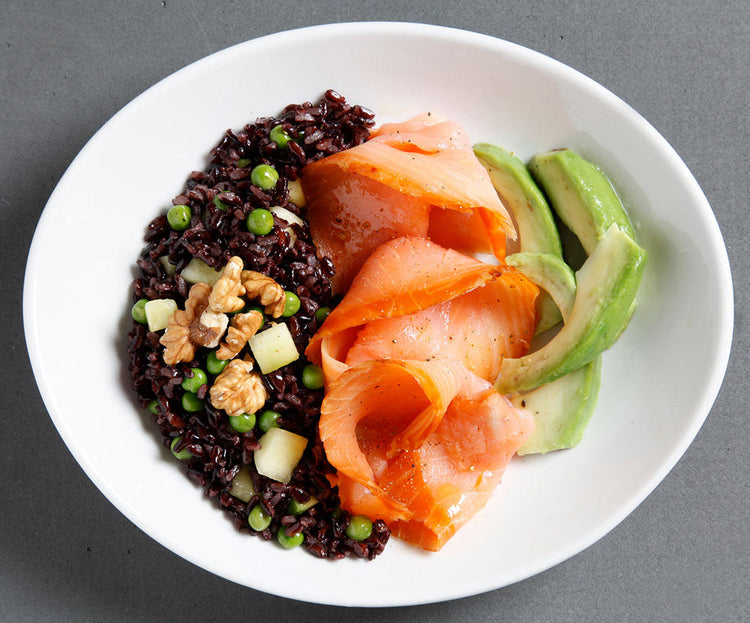 immagine ricetta Riso Nero con cetrioli, avocado e piselli 